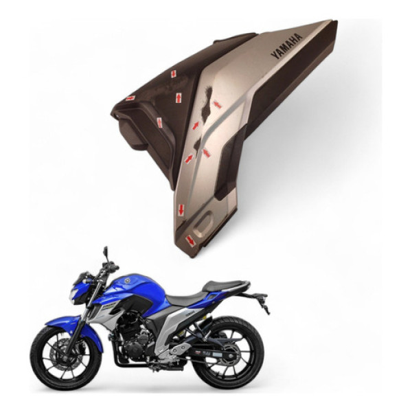 Carenagem Lateral Esquerda Yamaha Fz25 Fazer 2020 Com Avaria