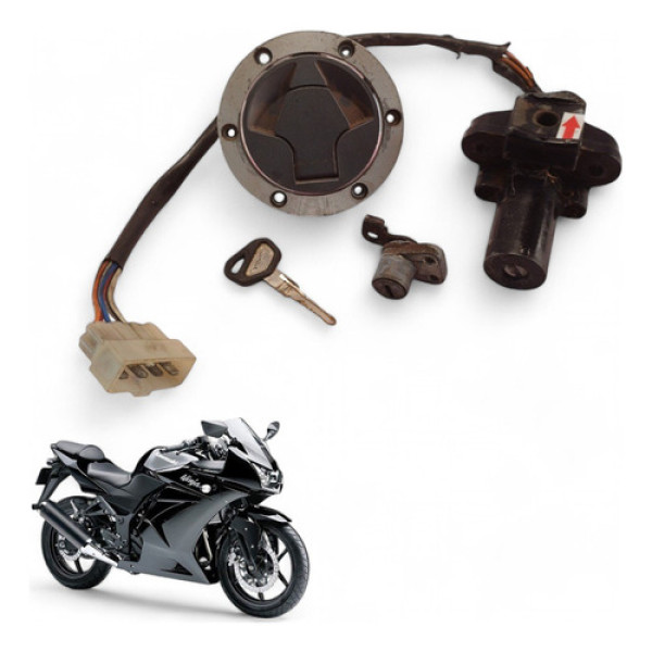 Kit Chave Ignição Kawasaki Ninja 250 R 2009 Com Avaria