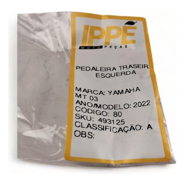 Pedaleira Traseira Esquerda Yamaha Mt 03 2022