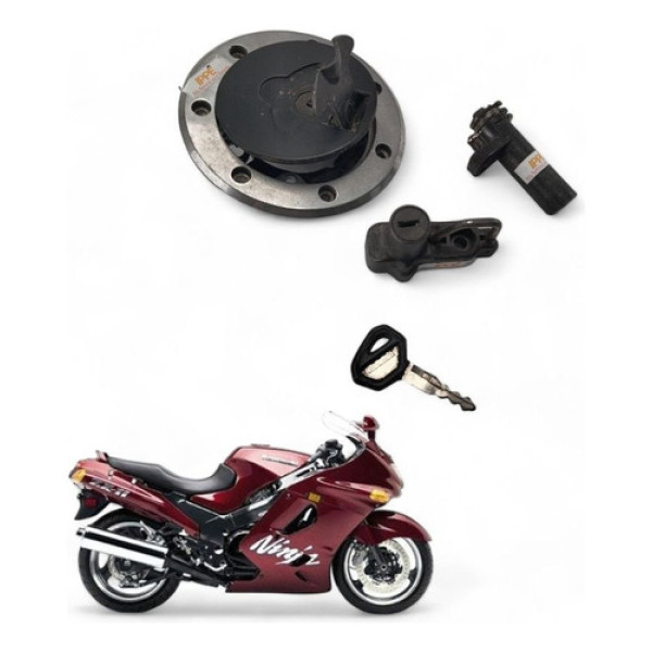 Kit Chave Ignição Kawasaki Zx 11 1996 Com Avaria