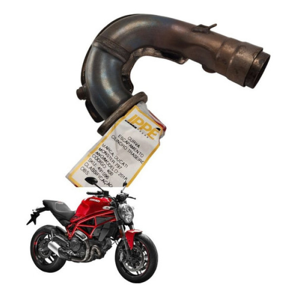Curva Escapamento Cilindro Traseiro Ducati Monster 797 2018